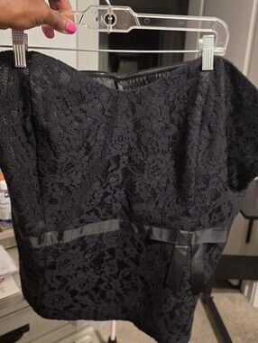 Black Lace BustierTop with Satin Bow